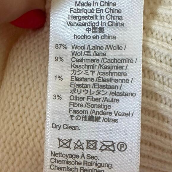 Madewell Boxy Crewneck Sweater Women Wool Cashmere Blend Cream XS New - Picture 7 of 10